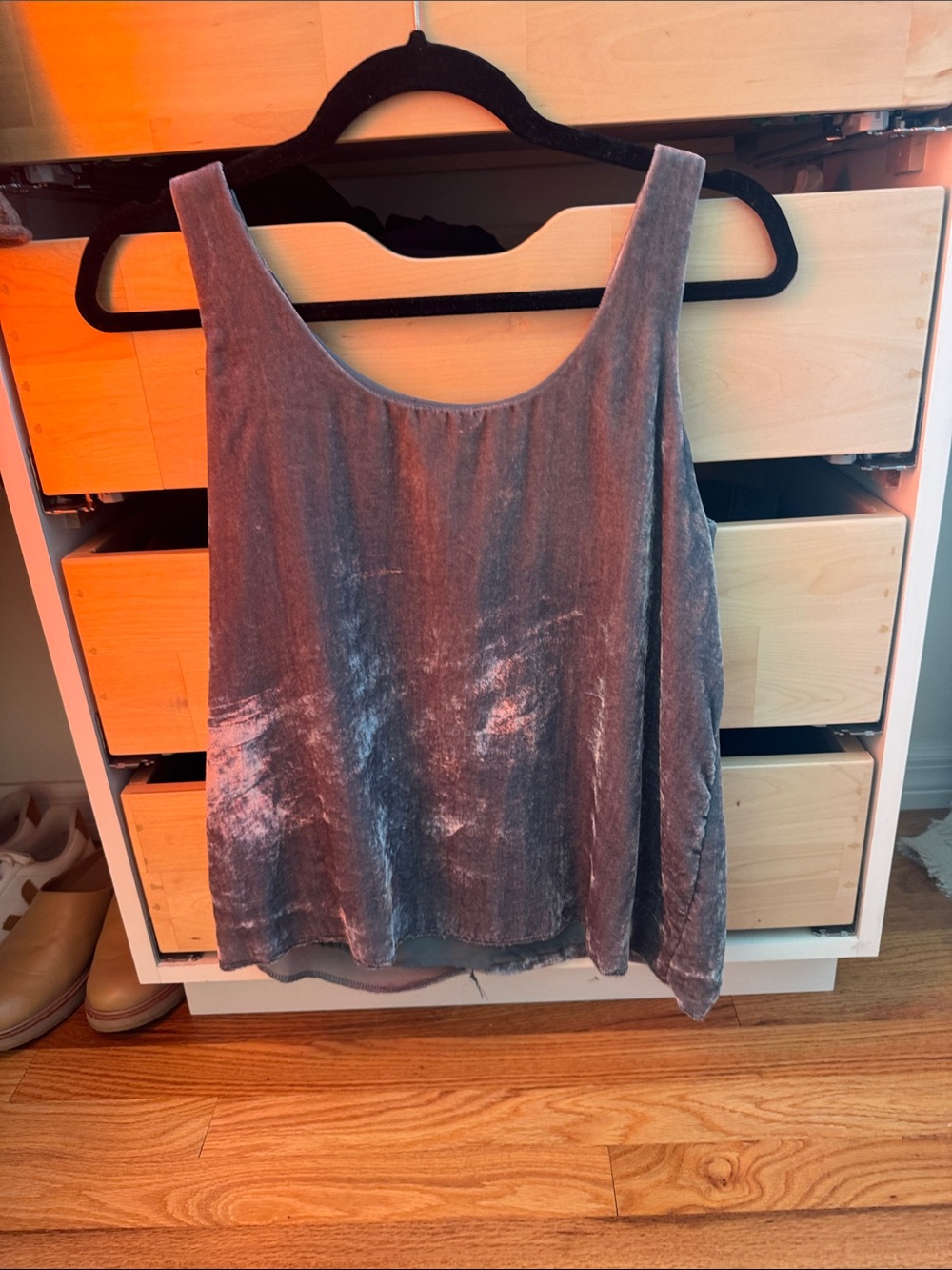 J. Crew Silver-Gray Velvet Tank Top